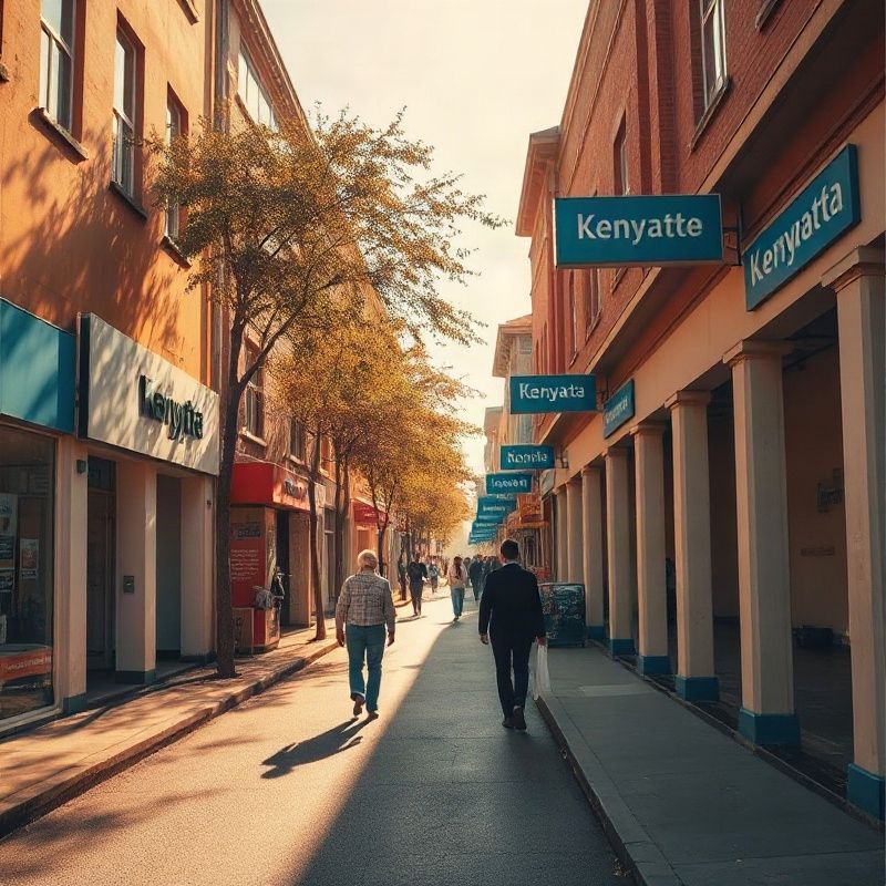 Kenyatta Street in Kitale on a clear morning