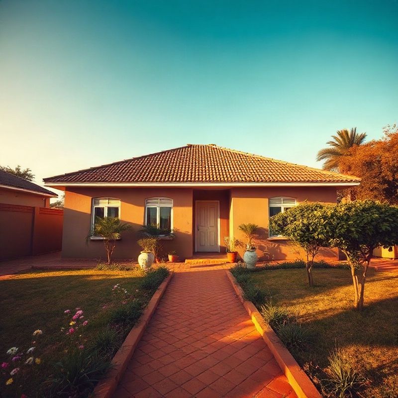 A neat three-bedroom bungalow with a garden in a Kitale estate